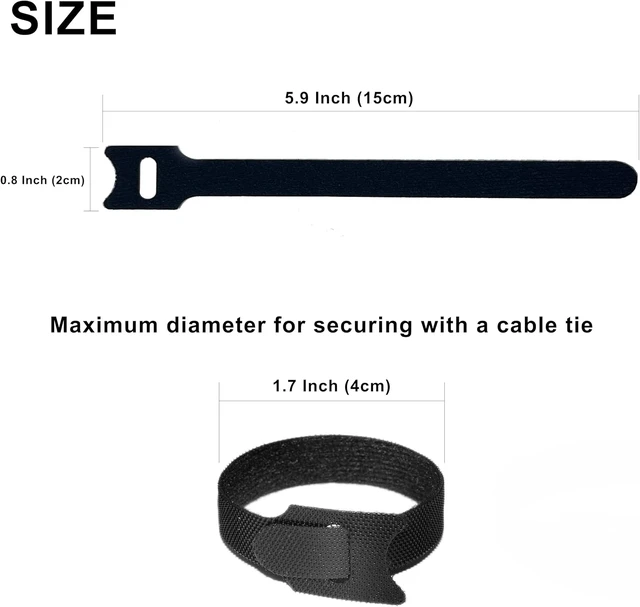 Alt view image 2 of 6 - 130 PCS Reusable Cable Ties 6 Inch Hook & Loop Cable Management Straps