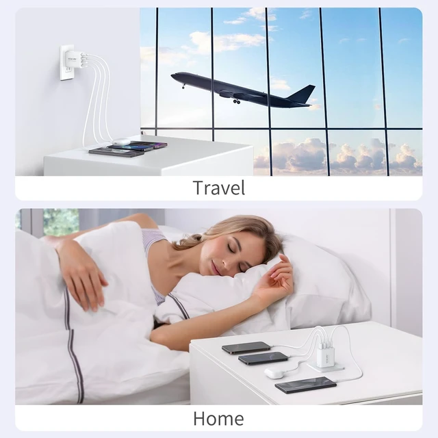 Alt view image 7 of 7 - 40W USB C Charger Block 2-Pack Foldable Wall Charger