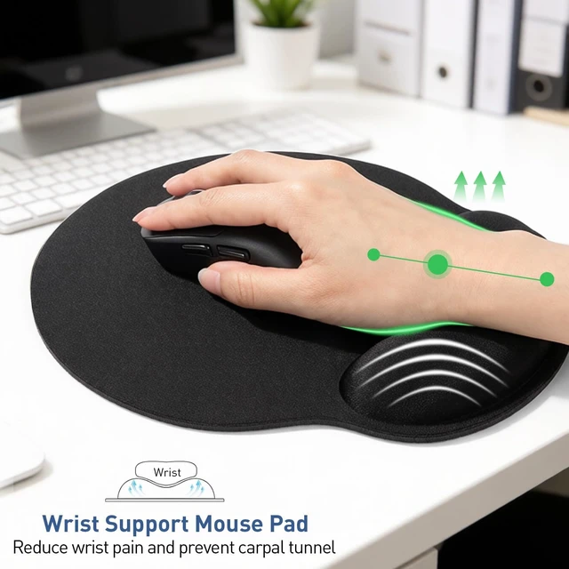 Alt view image 4 of 7 - 2 Pack Ergonomic Gaming Mouse Pad with Wrist SupportBlack