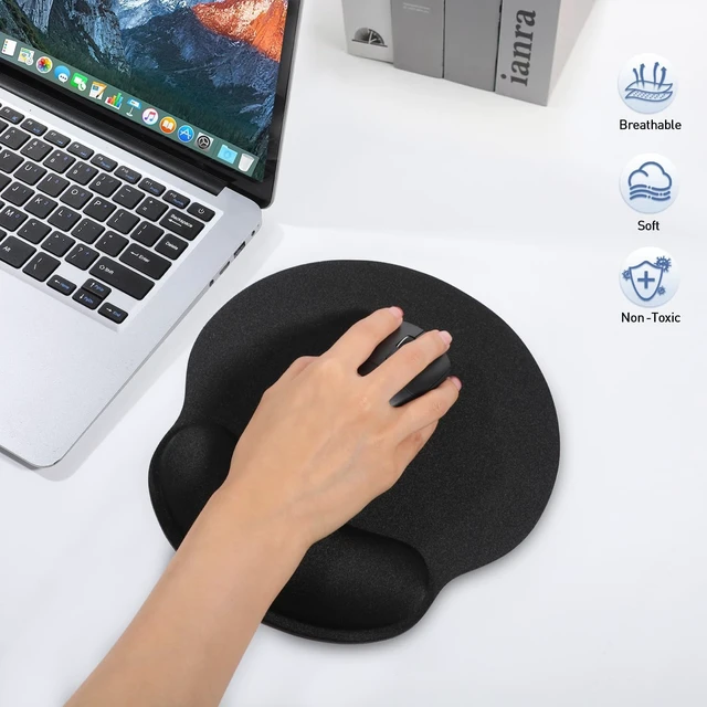 Alt view image 7 of 7 - 2 Pack Ergonomic Gaming Mouse Pad with Wrist SupportBlack
