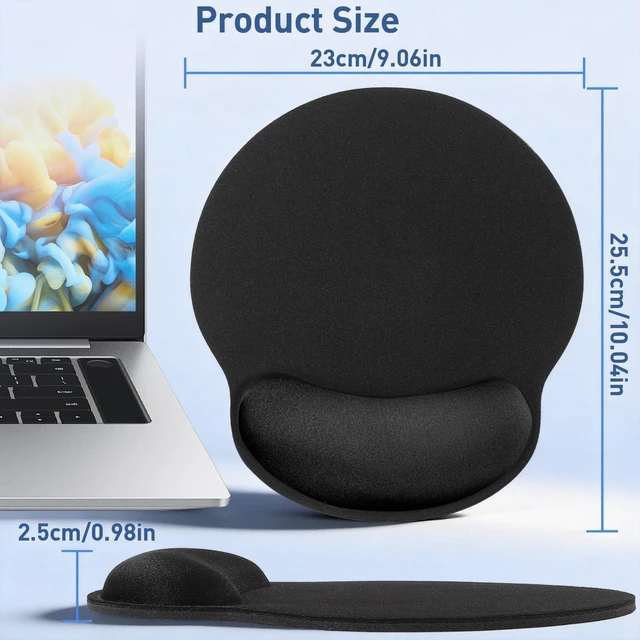 Alt view image 5 of 7 - 2 Pack Ergonomic Gaming Mouse Pad with Wrist SupportBlack