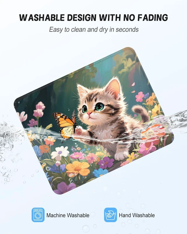 Alt view image 5 of 7 - Mouse Pad Cute Mouse Mat 10 x 8 Colorful Flower Cat