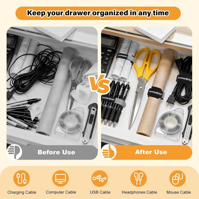 Alt view image 6 of 7 - Cable Ties with Writable Labels Wire Management Black 70 PCS 6 IN