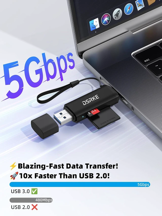 Alt view image 2 of 7 - SD Card Reader USB-C Dual Slot USB 3.0 High-Speed Micro SD Adapter