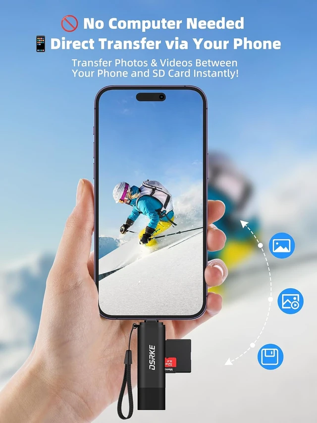 Alt view image 5 of 7 - SD Card Reader USB-C Dual Slot USB 3.0 High-Speed Micro SD Adapter