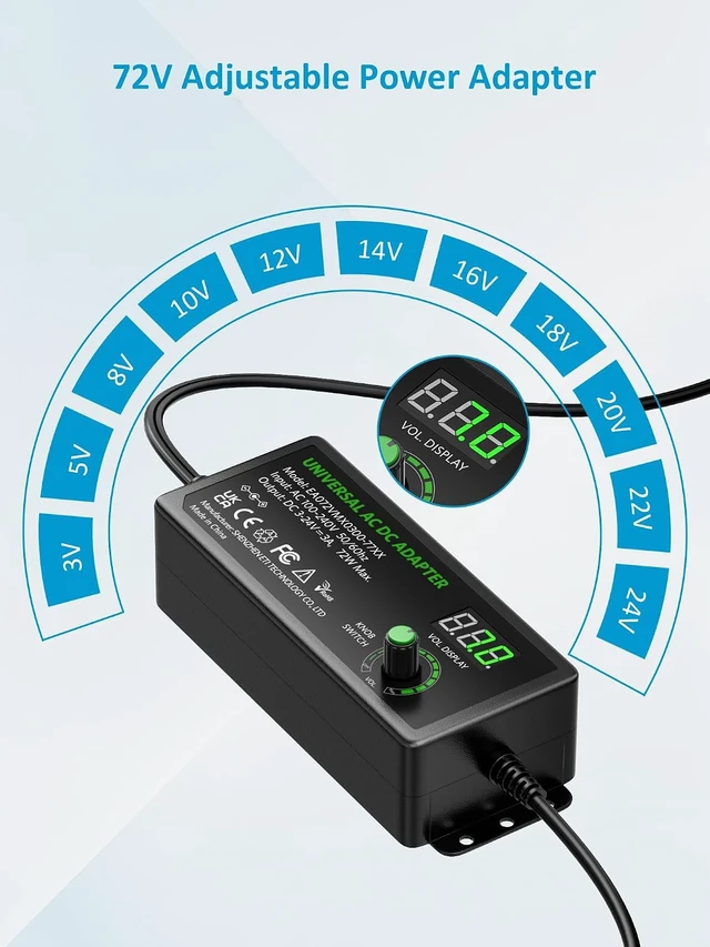 Alt view image 2 of 7 - 3V~24V Universal Power Supply Adjustable AC Adapter DC 5V 9V 12V 14V 20V 3A