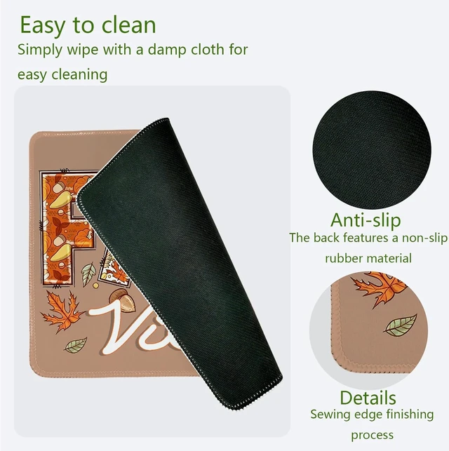 Alt view image 5 of 6 - Cztulip Fall Vibe Mouse Pad Rustic Retro Maple Leaf Pumpkin Acorn Mouse Mat