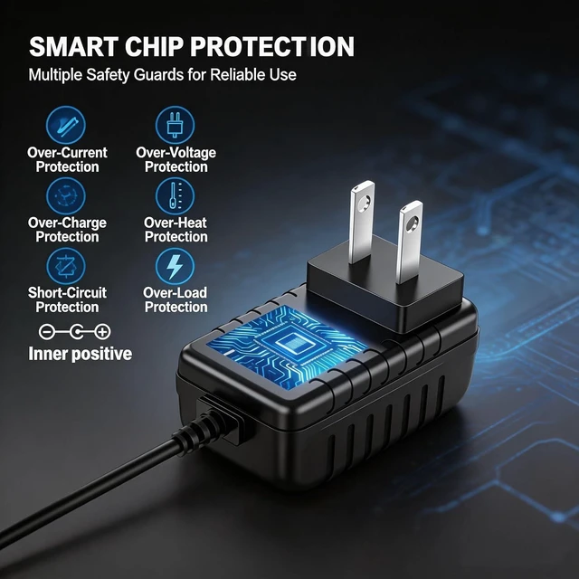 Alt view image 3 of 7 - 9V 2A Power Supply Adapter Universal AC DC Adapter 100-240V to DC 9V 2A/1A Power Cord with 6FT Cable Center Positive/Negative Polarity Converter 5.5mm x 2.1mm Plug for Electronics