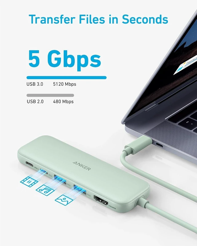 Alt view image 4 of 7 - USB C Hub 5-in-1 USBC to HDMI Splitter with 4K Display