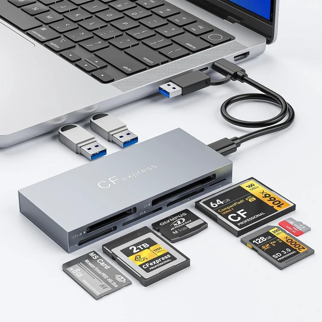 Main image of 8-in-1 CFexpress Type B Card Reader Hub USB-C 3.2 Gen 2 10Gbps