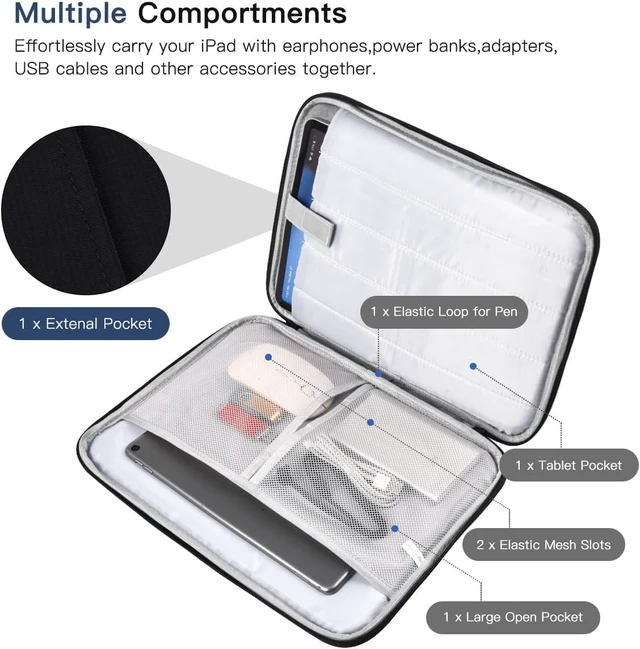 Alt view image 4 of 7 - 13 Inch Laptop Carrying Sleeve for 2026 2025 MacBook Air 13 Inch Laptop with M5 M4 chip A3449 A3240 MacBook Air 13.6 M3 A3113 2024 / M2 A2681 Protective Bag Case with Handle Pocket - Black