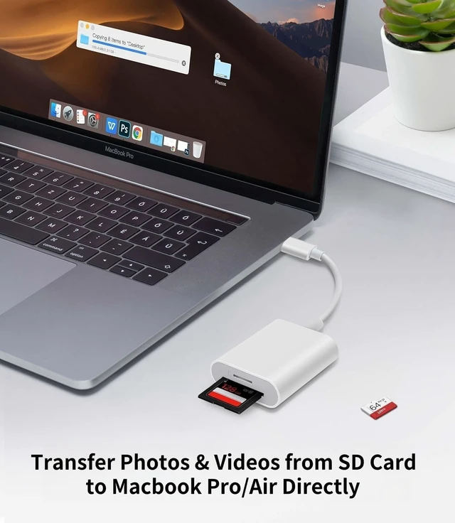 Alt view image 3 of 7 - USB C SD Card Reader for iPhone 17/16/15 Series USB-C to SD/Micro SD Memory Card Adapter for iPad/Mac Pro/Air USBC/Type C Camera Card Reader for Phone Laptop and More USBC Devices