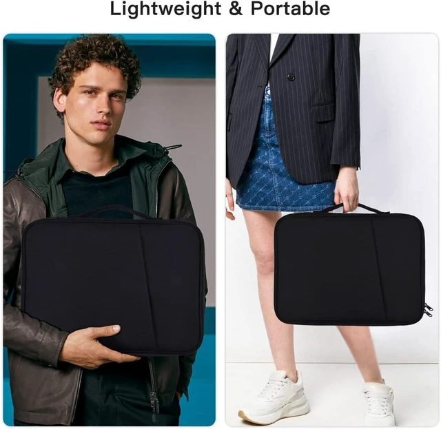 Alt view image 7 of 7 - 13 Inch Laptop Carrying Sleeve for 2026 2025 MacBook Air 13 Inch Laptop with M5 M4 chip A3449 A3240 MacBook Air 13.6 M3 A3113 2024 / M2 A2681 Protective Bag Case with Handle Pocket - Black