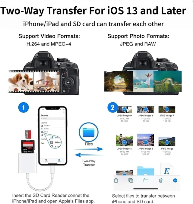 Alt view image 7 of 7 - USB C SD Card Reader for iPhone 17/16/15 Series USB-C to SD/Micro SD Memory Card Adapter for iPad/Mac Pro/Air USBC/Type C Camera Card Reader for Phone Laptop and More USBC Devices
