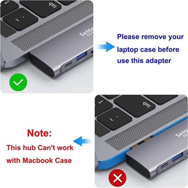 Alt view image 5 of 6 - USB C Adapter for MacBook Pro/Air M1 M2 M3 2021 2020 2019 13 15 16
