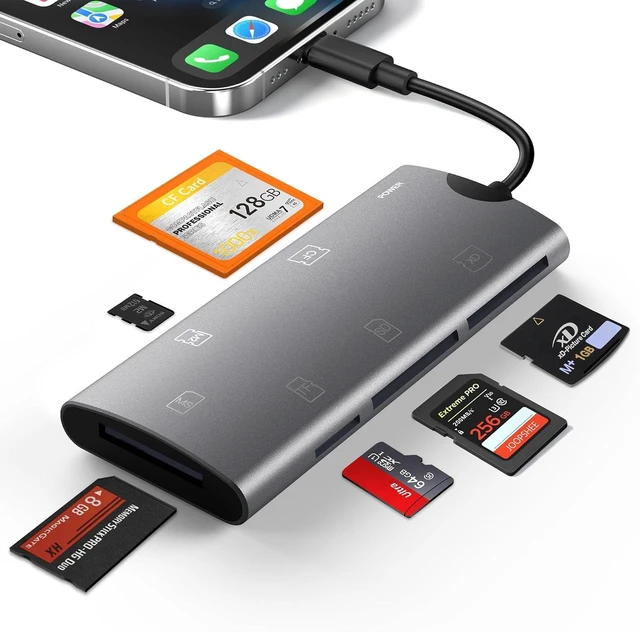 Main image of USB-C Multi SD Card Reader CF SD TF XD MS M2 Card Adapter for Phone Laptop