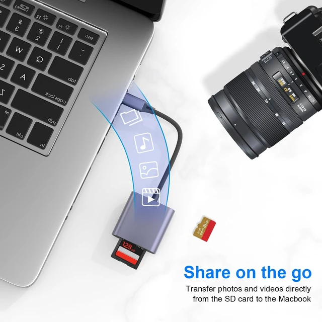 Alt view image 3 of 7 - 1PCS USB C to SD Card Reader Supports SD and TF Memory Cards