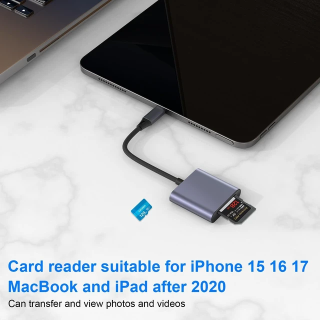 Alt view image 4 of 7 - 1PCS USB C to SD Card Reader Supports SD and TF Memory Cards