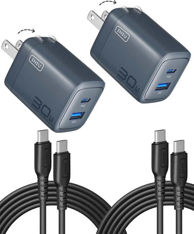 Main image of USB C Charger 30W Type C Fast Charging 2-Port Adapter Charger Block