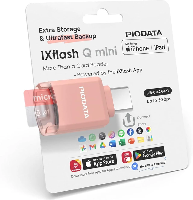Main image of MFi USB-C Micro SD Card Reader for iPhone iPad & Android Pink