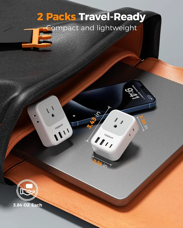 Alt view image 6 of 7 - US to India Plug Adapter 2 Pack PD 20W Type D Travel Adapter