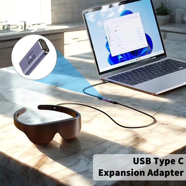 Alt view image 3 of 7 - 240W USB C Coupler 8K USB C Female to Female Adapter 40Gbps USB Type C Extension Compatible with Thunderbolt 4/3 Devices for MacBook iPad (4 Pack)