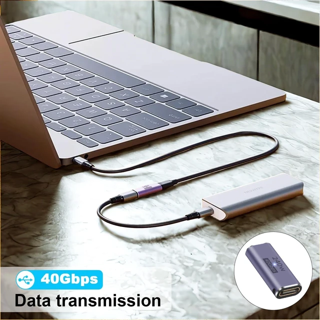 Alt view image 4 of 7 - 240W USB C Coupler 8K USB C Female to Female Adapter 40Gbps USB Type C Extension Compatible with Thunderbolt 4/3 Devices for MacBook iPad (4 Pack)