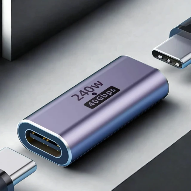 Alt view image 6 of 7 - 240W USB C Coupler 8K USB C Female to Female Adapter 40Gbps USB Type C Extension Compatible with Thunderbolt 4/3 Devices for MacBook iPad (4 Pack)