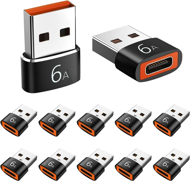 Main image of 12 Pack 10Gbps/120W USB C to USB3.1 Adapter Type C Male to USB Female Adapter for Smartphone PC Laptop Tablet Keyboard (Black 12 USB to Type-C)
