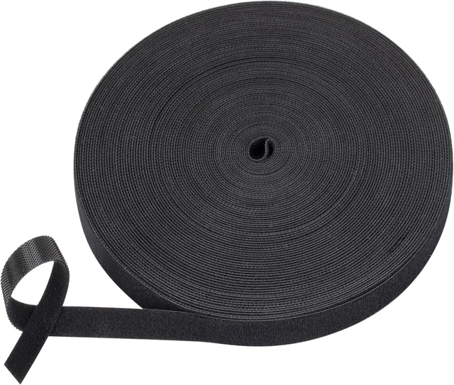 Main image of Nylon Hook and Loop Cable Ties Black Self-Adhesive Reusable Cable Rolls-Customizable Length for Electricians Home Cable Tie Alternative Organizer Tape for Wires(25Yd X1Rolls)