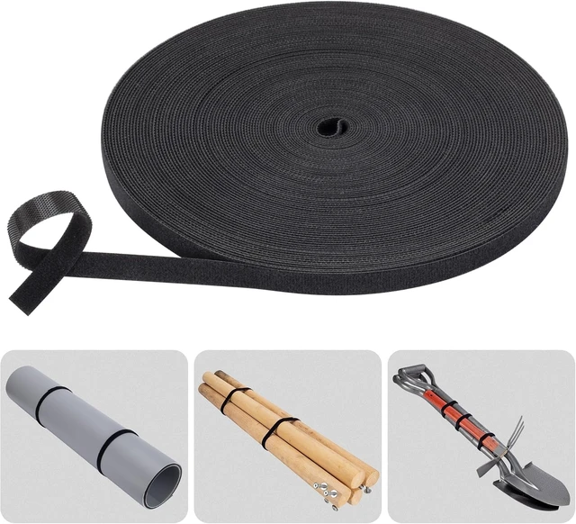 Alt view image 3 of 5 - Nylon Hook and Loop Cable Ties Black Self-Adhesive Reusable Cable Rolls-Customizable Length for Electricians Home Cable Tie Alternative Organizer Tape for Wires(25Yd X1Rolls)