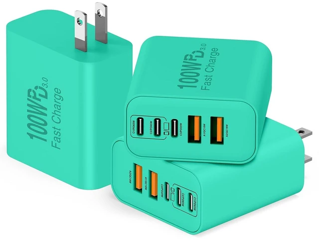 Main image of USB C Wall Fast Charger Block 100W 5-Port Type C Fast Charging Block