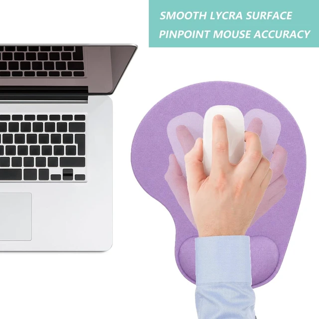 Alt view image 7 of 7 - Mouse Pad with Wrist Support Ergonomic Mouse Pads with Memory Foam Wrist Rest Easy Typing Pain Relief Comfortable Home Office Computer Wrist Support Pads for Working Studying Gaming Purple