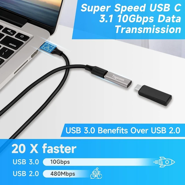 Alt view image 3 of 5 - USB C 3.1 Coupler 2Pack USB 3.1 Type-C Female to Female Extension Adapter Connector Supports 4K@60Hz Video 10Gbps Data Transfer and Fast Charging Compatible with Thunderbolt 4/3 iPhone 15/16 Series