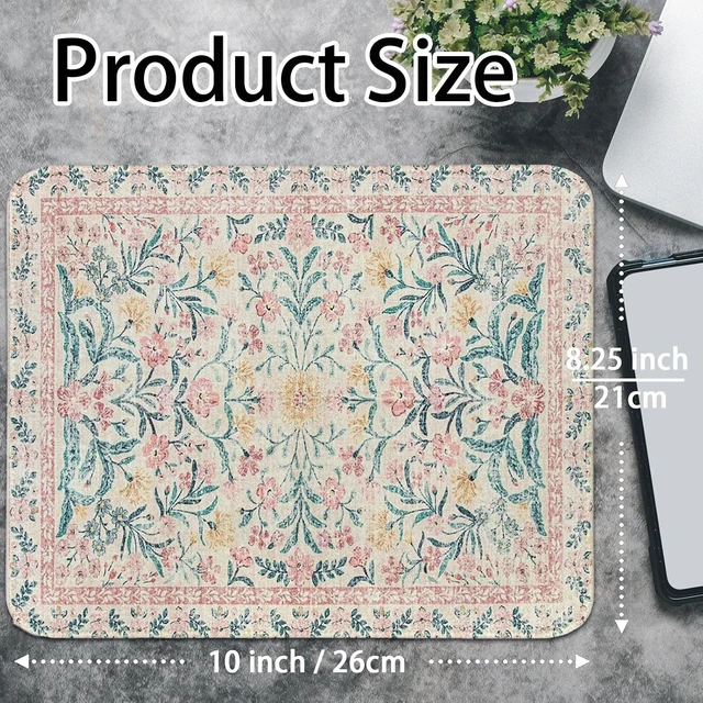 Alt view image 3 of 6 - Retro Boho Flroal Mouse Pad Cute Mousepad for Desk Women 10x8