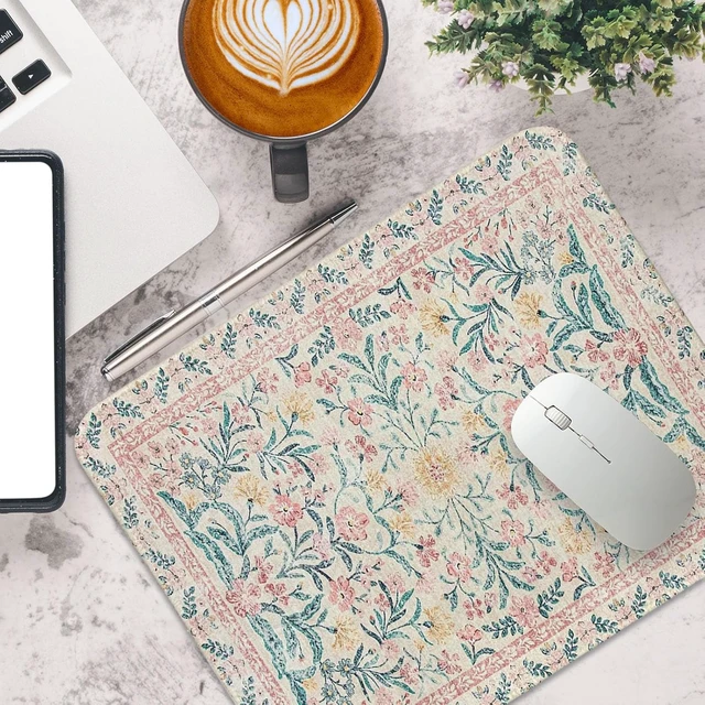 Alt view image 4 of 6 - Retro Boho Flroal Mouse Pad Cute Mousepad for Desk Women 10x8