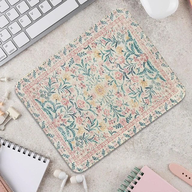 Alt view image 5 of 6 - Retro Boho Flroal Mouse Pad Cute Mousepad for Desk Women 10x8