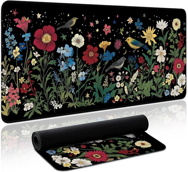 Main image of Aesthetic Desk Mat Cute Enchanted Garden Desk Pad Protector for Work & Decor 31.5 x 11.8 Pretty Non-Slip Extended Mouse Pad for Office or Home