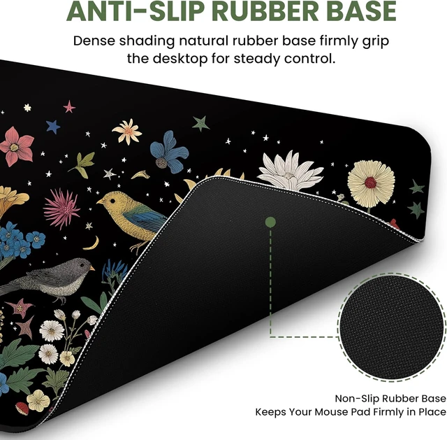 Alt view image 3 of 7 - Aesthetic Desk Mat Cute Enchanted Garden Desk Pad Protector for Work & Decor 31.5 x 11.8 Pretty Non-Slip Extended Mouse Pad for Office or Home