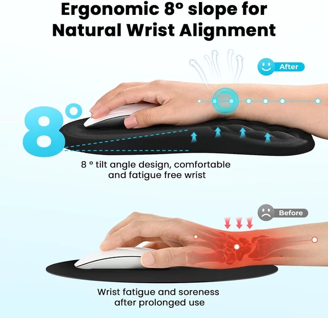 Alt view image 2 of 7 - Massage Ergonomic Mouse Pad with Dual-Slope Design Wrist Rest