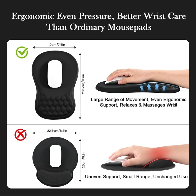 Alt view image 3 of 7 - Massage Ergonomic Mouse Pad with Dual-Slope Design Wrist Rest