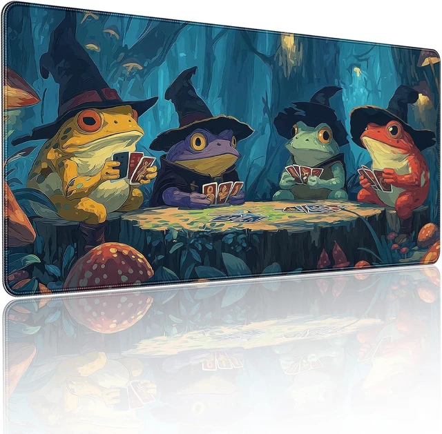 Main image of Anime F Playing Card Gaming Mouse Pad Extended 35.4 x 15.7 Inches Non-Slip Rubber Base Stitched Edges Water Proof XXL Desk Mat