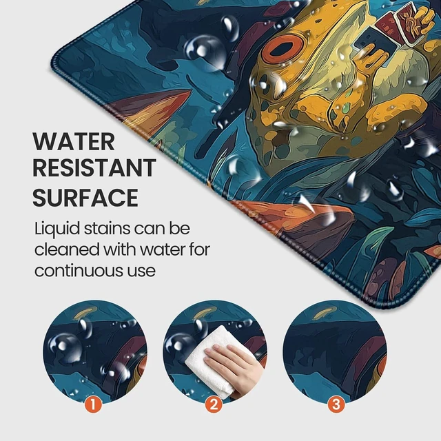 Alt view image 3 of 7 - Anime F Playing Card Gaming Mouse Pad Extended 35.4 x 15.7 Inches Non-Slip Rubber Base Stitched Edges Water Proof XXL Desk Mat
