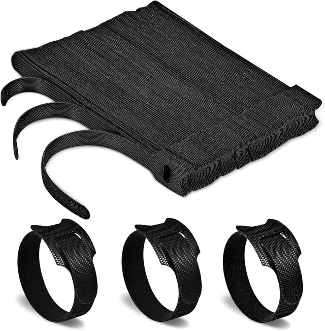 Main image of 100 Pack Reusable Hook?Loop Cable Ties Adjustable Cord Wire Organizer