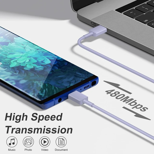 Alt view image 4 of 7 - USB C Charger Type C Charger Fast Charging Long 10FT 45W Charger