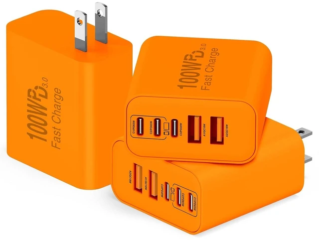 Main image of USB C Wall Fast Charger Block 100W 5-Port Type C Fast Charging Block