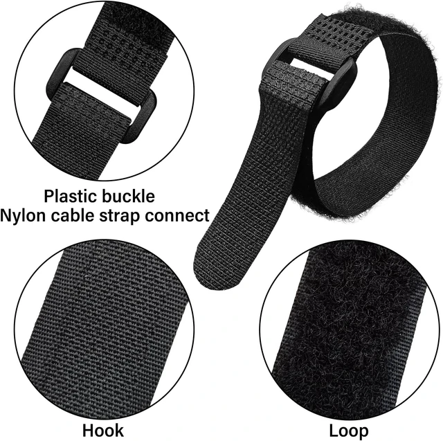 Alt view image 4 of 7 - 30pcs Reusable Cable Ties 6 Inch - Hook and Loop Cinch Straps for Wire Management - Heavy Duty Cord Organizer & Wire Ties for Electronics PC Home & Office