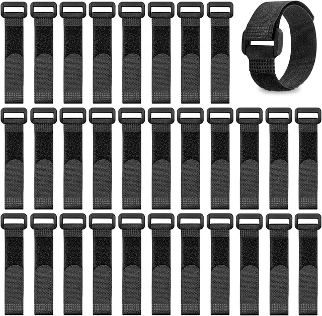 Alt view image 2 of 7 - 30pcs Reusable Cable Ties 6 Inch - Hook and Loop Cinch Straps for Wire Management - Heavy Duty Cord Organizer & Wire Ties for Electronics PC Home & Office