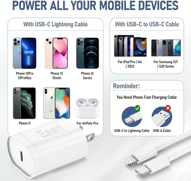 Alt view image 5 of 7 - Phone Charger Fast Charging 6+10 FT for iPhone 14 13 Charger 2-Pack