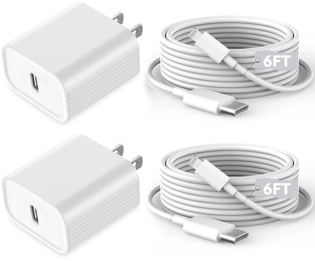 Main image of Fast iPhone Charger iPhone Charger Fast Charging 2Pack Quick Chargers 6ft Long USB C to Lightning Cable Quick Charging Cord USB Charge Block Adapter for iPhone 14 Plus/14 ProMax/13 Mini 12/11/XS/iPad